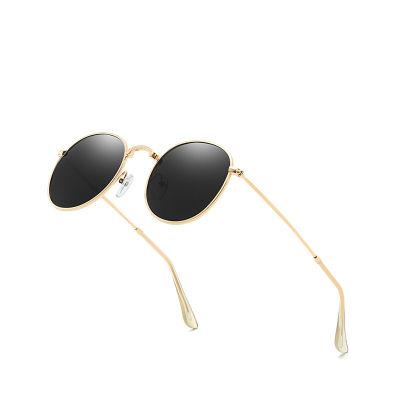 Fashion Classic Vintage Round Polarized Sunglasses Men Brand Designer Polaroid Sun Glasses Women Metal Frame Black Lens Eyewear Driving