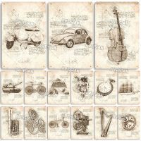 Artisian Da Vinci โปสเตอร์โลหะ Anatomy ดีบุก Plaque การประดิษฐ์ Sketches ตกแต่งแผ่น Wall Decor โรงรถบาร์ผับคลับโรงแรม Cafe ใหม่