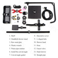 Daxiashouujujujujujj ชุดฝักบัวอาบน้ำฝักบัวอาบน้ำแบบยุโรปสีดำอุณหภูมิคงที่หัวฉีดน้ำติดผนังฝักบัวอาบน้ำเย็นและร้อน