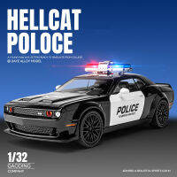 1/32ดอดจ์ชาลเลนเจอร์ SRT Hellcat รถ Diecast ตำรวจ Jiaye ไฟและเสียงของเล่นหุ่นอัลลอยสังกะสีรถยนต์สะสมล้อร้อนโมเดลของเล่นของเล่นดึงถอยหลังของเล่นสำหรับเด็กผู้ชายอายุ3ปีขึ้นไป