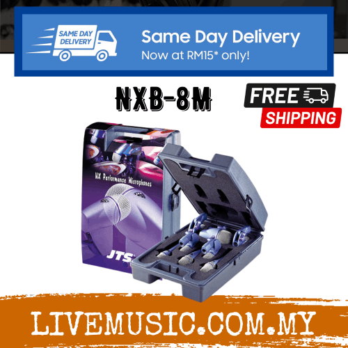 JTS NXB8M Drum microphone kit 8pcs (NX2 x1, NX6 x 4, NX7 x1, NX9