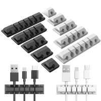 5pcs/set Cable Organizer Management Wire Holder Silicone Clips Self-adhesive Flexible USB Cable Winder Desktop Tidy Wire Winder Cable Management