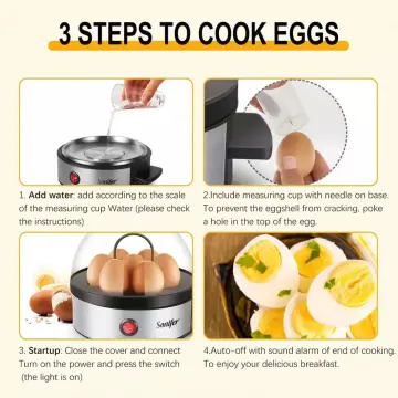 Rapid Egg Cooker 6 Egg Capacity Electric Egg Cooker for Hard Boiled Eggs,  Poached Eggs, with Auto Shut Off Featur 220V,150W