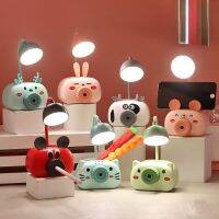 ปากกาเหลาดินสอที่วางปากกาลายการ์ตูนรูปสัตว์（SPOT EXPRESS）ชาร์จ USB เด็ก39; S ของขวัญไฟไฟ LED กลางคืน Pelindung Mata