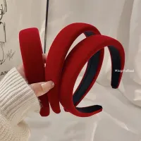 Red velvet hair band - คาดผมกำมะหยี่สีแดง คาดผมตรุษจีน