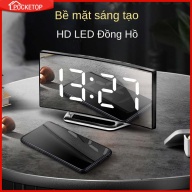 POCKETOP Multifunction Digital Alarm Clock Curved Dimmable Led Electronic thumbnail