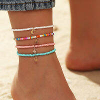 ชั้นเปลือกทองจี้โซ่สร้อยข้อมือข้อเท้าบนขาเท้าเครื่องประดับ Boho เสน่ห์ Anklets สำหรับผู้หญิงอุปกรณ์ Mujer