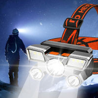 USB ไฟหน้า LED ห้าหัวโคมไฟ Super Bright USB ชาร์จตกปลาระยะยาว Hard ไฟไฟฉายหัว-ติด Miner โคมไฟกลางแจ้ง