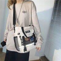 2023 New Fashion version New style single shoulder canvas bag Japanese tooling bag large-capacity student oblique bag boy reflective school bag female handbag