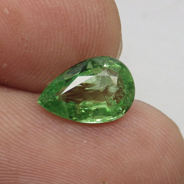 พลอย-การ์เน็ต-ซาโวไรท์-โกเมน-เขียว-ดิบ-ธรรมชาติ-แท้-natural-tsavorite-garnet-หนัก-1-42-กะรัต