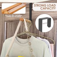 【YF】 Foldable Door Hook Storage Holders Metal Wood Racks Portable Non Slip Organizer Rack Type Hanger Home Appliance