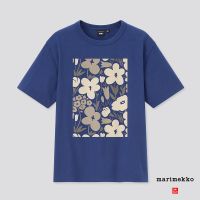 เสื้อยืด Marimekko สำหรับผู้หญิง (แขนสั้นพิมพ์ลายคอกลมฤดูร้อน) 440697 Uniqlo