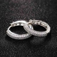 【DT】hot！ Huitan Classic Color Hoop Earrings Inlaid CZ Men/Women Jewelry