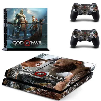 สติกเกอร์ PS4 God Of War Play Station 4 Skin PS 4ฝาครอบสติกเกอร์รูปลอกสำหรับคอนโซลและไวนิลสกินควบคุมเกม PlayStation 4 PS4