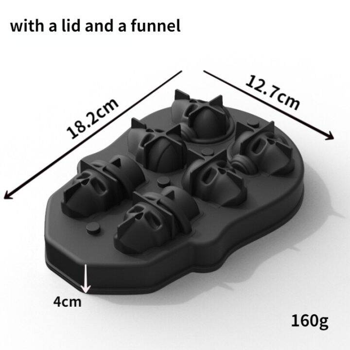 แม่พิมพ์ถาดทรงลูกบาศก์น้ำแข็งแม่พิมพ์ซิลิโคนหัวกะโหลกเครื่องทำน้ำแข็งสำหรับแม่พิมพ์ทำน้ำแข็งแม่พิมพ์ไอศกรีมพร้อมฝาปิดวิสกี้ค็อกเทลเครื่องทำน้ำแข็งสำหรับไวน์ผับบาร์