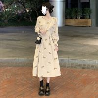 [COD] Floral dress autumn new style gentle age reduction waist first love A-line womens