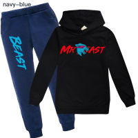 Kids Clothing Mr Beast Lightning Cat Hoodie+pants Sets Cartoon Baby Girls Outfits Teenagers Boys Sports Suit Children Clothes