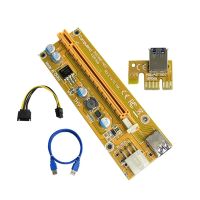 PCI-E ชุดไรเซอร์การ์ด PCIe อะแดปเตอร์ต่อ16X 1X 6Pin USB ไฟฟ้า Sata สายเคเบิล3.0 60ซม. สำหรับการขุดบิตคอยน์