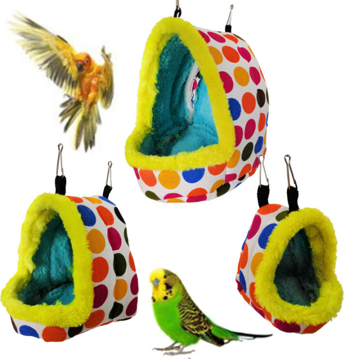hot-bird-warm-cage-หนูแฮมสเตอร์-plush-nest-parrot-semi-enclosed-house-สัตว์เลี้ยงขนาดเล็กฤดูหนาว-budgerigar-อุปกรณ์เสริม-guinea-pig-ถุงนอน