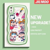 JIUMOO เคสสำหรับ Realme 3 Pro 3i Realme การ์ตูนเครยอนชินจังซนดีไซน์ใหม่กรอบคลื่นคอลอร์เวฟเคสมือถือกันกระแทกแบบใสนิ่มเคสโปร่งใสลายกล้องถ่ายรูปฝาครอบป้องกันซิลิกาเจลที่สร้างสรรค์