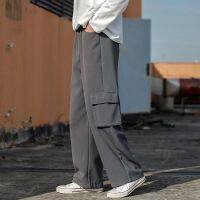 【S-5XL】Oversized Plus Size Chubby Pants For Men And Women Khaki Multi-pocket Straight Cut Overalls Casual Male Student Trousers Couple Overalls Loose Plain Cargo Pants Slacks Mens