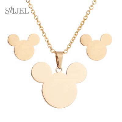 JDY6H Stainless Steel Necklaces for Women Jewelry Mini Animal Rabbit Necklace Heart Beat Dog Paw Print Collier Femme Wholesale