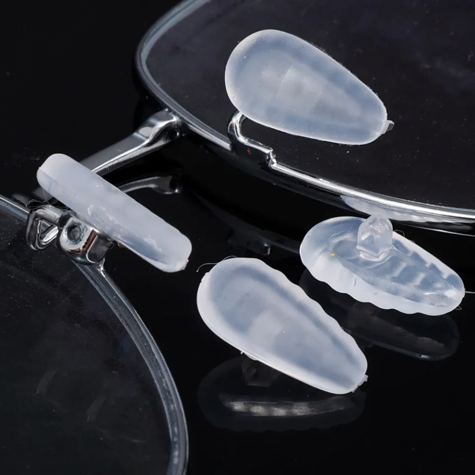 Eyeglasses Nose Pads with Screwdriver Soft Oval Silicone Air
