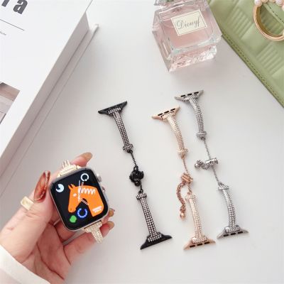 【Hot Sale】 Applicable to applewatch8 apple watch T word full diamond strap iwatch7 fragrance
