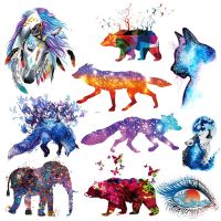 Colourful Animal Patch Heat Transfer For Clothes Cartoon DIY Iron-on Transfers For Clothing Stickers Fox Iron On Patch Washable