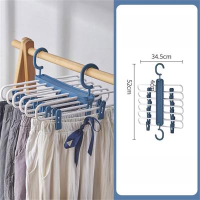 Non-Slip Clothes Hanger Plastic Drying Rack Support Circle Clothespin Wardrobe Pants Trouser Clamp Coat For Balcony Bathroom