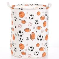 Football excavator Waterproof Laundry Hamper Portable Clothes Storage Baskets Home decoration barrel Folding kids toy organizer