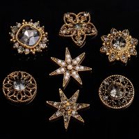 【CW】 5 Pcs Rhinestone Plate Jewelry Scarf Hair Accessories Sewing Clothing Coat Buttons