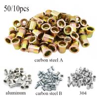 50/10pcs 304 Stainless Steel Color zinc Aluminum Flat Head Blind Rivet Nut Insert Nut sert for Screw Bolt M3 M4 M5 M6 M8