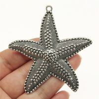 WYSIWYG 1pcs 67x63mm Big Starfish Pendants Antique Silver Color Big Starfish Charm Big Starfish Charm Pendants Christmas Ornaments