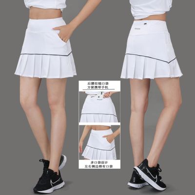 ♣☽ 2023 New Tennis Badminton Uniform Womens Sports Culottes Fake Two Pieces Casual Yoga Professional Running Quick Dry Short Skirt
