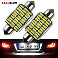 CASHCOW หลอดไฟ LED รถใบอนุญาตหมายเลขทะเบียน39มม. สีขาว12V สำหรับ BMW E60 E91 E61 E53 E70 E39 E92สำหรับ Range Rover L322