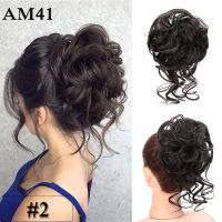 【2023】LiHui Synthetic Bun Bun Messy Curls Band Elastic Hair Clip Wig Piece Women Hair Clip Black Brown 【hot】