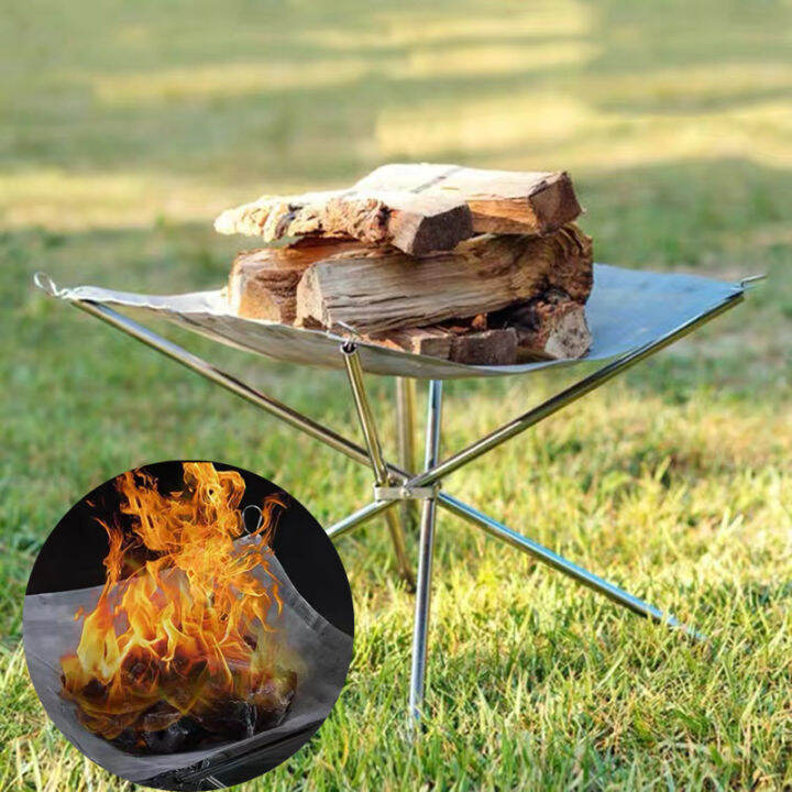 Portable campfire Portable campfire Stainless Steel Mesh Camp Fire Pit