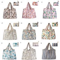 Large Capacity Shopping Bag Foldable Tote Grocery Bags Fashion Printing Pouch Handbag Reusable Eco-Friendly Women Shopping Bags