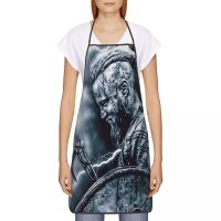 Unisex Ragnar Lothbrok Vikings Kitchen Chef Cooking Baking Apron Men Women Viking King Tablier Cuisine for Painting Aprons