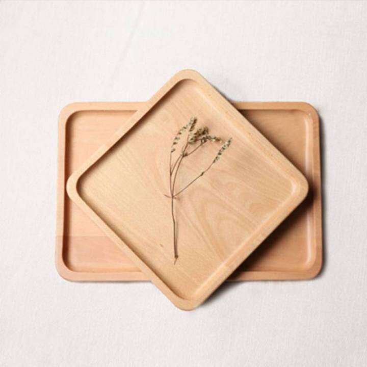 จานไม้-ถาดไม้-สี่เหลี่ยมจตุรัส-rubber-wood-tray-size30-5cm-x-30-5cm-x-1-5cm-ถาดตกแต่ง