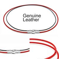 1.5Mm 2Mm Kulit Asli Tali Thong Bulat Baja Nirkarat Tali Tali Tali Gesper untuk DIY Rantai Choker Di Sekitar Leher Kalung