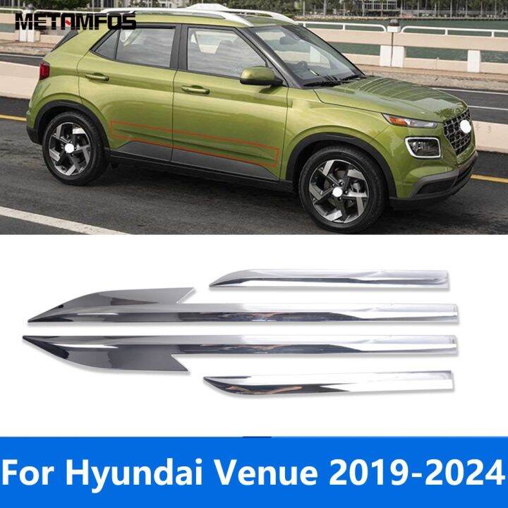 ชิ้นส่วนรถยนต์สำหรับ-hyundai-venue-2019-2022-2023-2024ประตูรถยนต์โครเมียมขอบด้านข้างตัวรถสติกเกอร์ตกแต่งอุปกรณ์เสริมตกแต่งรถหมวกครอปกระจกรถ87tixgportz