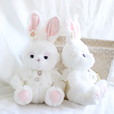 （HOT) กระต่ายน้อยสีขาวตุ๊กตาของเล่นตุ๊กตากระต่ายตุ๊กตาตุ๊กตาผ้า 8 นิ้วจับตุ๊กตาเด็กของขวัญวันเกิดของที่ระลึก