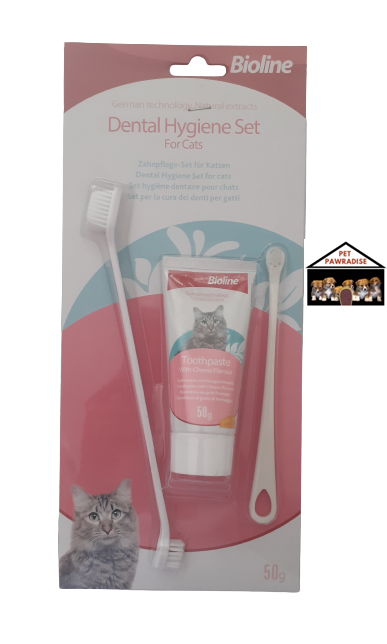 Bioline Dental Hygiene Set for Cats Toothpaste with Tooth Brushes ...