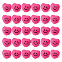 30Pcs 1.5 Inch Red Heart Stress Balls ValentineS Day Heart Shaped Squishy Ball Stress Reliever Ball Smile Face Foam Stress Relief Ball