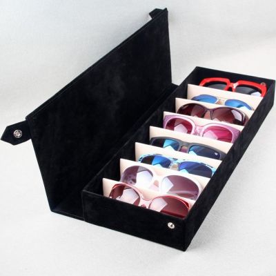 Fashion durable 8 Grids Eyeglass Sunglasses Storage Box Display Grid Glasses Stand Case Eyewear Accessories
