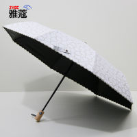 Automatic Sun Umbrella Rain Women Clear Folding Umbrella UV Wooden Handle Parasols Ladies Beach Parasol Umbrellas Gift Ideas