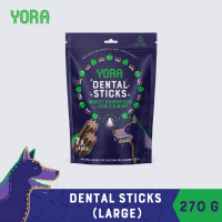 YORA Dog Dental Sticks Large with Apple &amp; Mint โยรา เดนทัล สติ๊กส์ ลาร์จ ขนมขัดฟัน จากโปรตีนแมลง ผสมแอปเปิ้ลและมิ้นท์ สำหรับสุนัขขนาดใหญ่