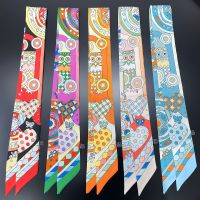 ☄ 2023 Brand New Design Owl Scarf Women Luxury Silk Scarf Fashion Hair Headband Foulard Skinny Bag Scarves Neckerchief For Ladies